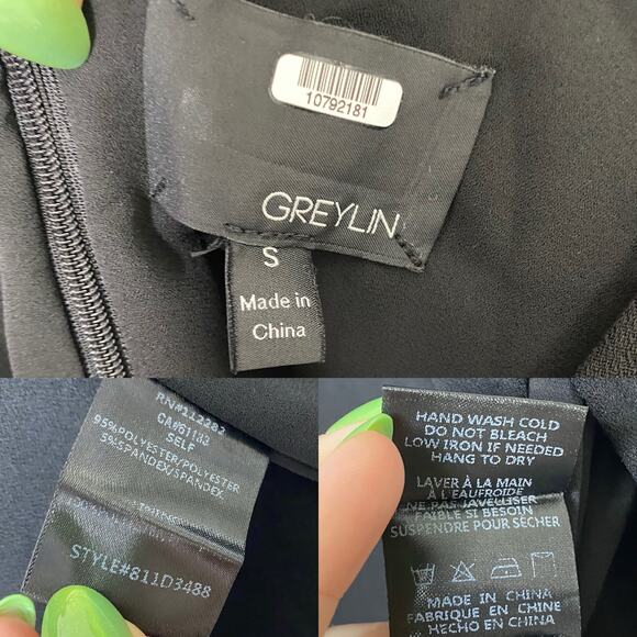 Greylin Selah Cold Shoulder Black Dress with Slit, size Small - Picture 6 of 7